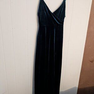 Windsor Teal Velvet Maxi Dress with Pockets